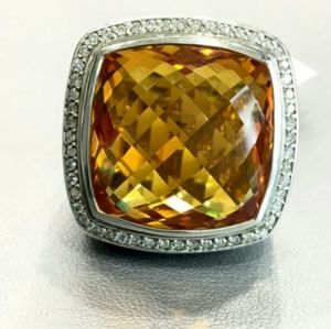 David Yurman Albion Citrine Cable Ring 20mm